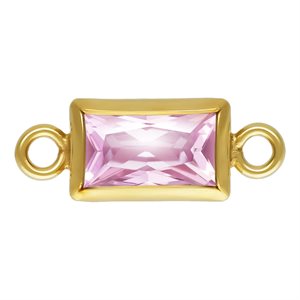 3.0x5.0mm Pink 3A CZ Rectangle Bezel Connector