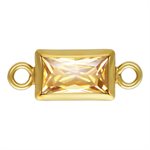3.0x5.0mm Champagne 3A CZ Rectangle Bezel Connector