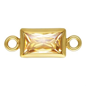 3.0x5.0mm Champagne 3A CZ Rectangle Bezel Connector