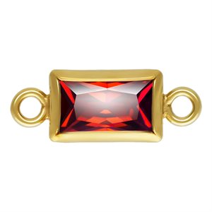 3.0x5.0mm Garnet 3A CZ Rectangle Bezel Connector
