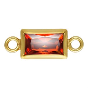 3.0x5.0mm Ruby 3A CZ Rectangle Bezel Connector