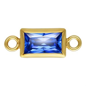 3.0x5.0mm Sapphire 3A CZ Rectangle Bezel Connector