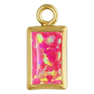 3.0x5.0mm Hot Pink Bello Opal Rectangle Bezel Drop