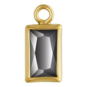 3.0x5.0mm Black 3A CZ Rectangle Bezel Drop