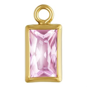 3.0x5.0mm Pink 3A CZ Rectangle Bezel Drop