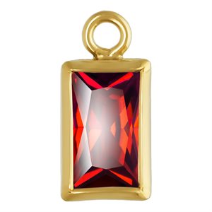 3.0x5.0mm Garnet 3A CZ Rectangle Bezel Drop