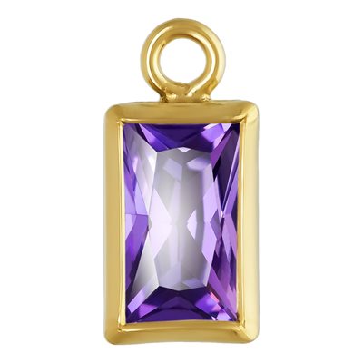 3.0x5.0mm Amethyst 3A CZ Rectangle Bezel Drop