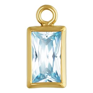 3.0x5.0mm Aquamarine 3A CZ Rectangle Bezel Drop