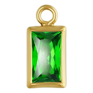 3.0x5.0mm Green 3A CZ Rectangle Bezel Drop