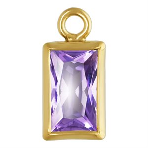 3.0x5.0mm Light Amethyst 3A CZ Rectangle Bezel Drop