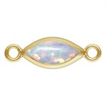 3.0x6.0mm White Bello Opal Marquise Bezel Connector