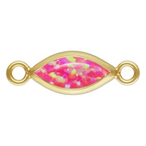 3.0x6.0mm Hot Pink Bello Opal Marquise Bezel Connector
