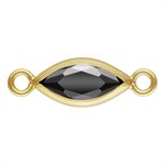 3.0x6.0mm Black 3A CZ Marquise Bezel Connector