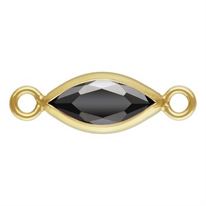 3.0x6.0mm Black 3A CZ Marquise Bezel Connector