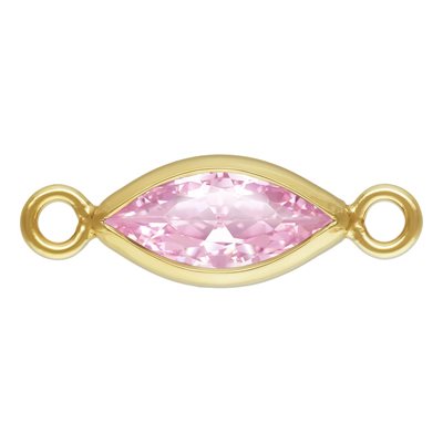 3.0x6.0mm Pink 3A CZ Marquise Bezel Connector