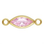 3.0x6.0mm Pink 3A CZ Marquise Bezel Connector