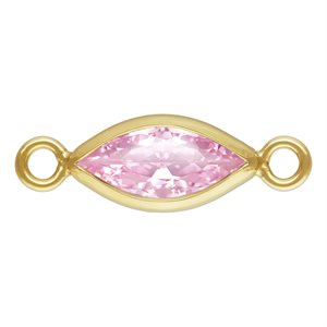 3.0x6.0mm Pink 3A CZ Marquise Bezel Connector
