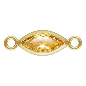 3.0x6.0mm Champagne 3A CZ Marquise Bezel Connector