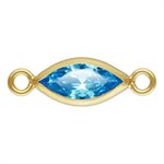 3.0x6.0mm Swiss Blue 3A CZ Marquise Bezel Connector