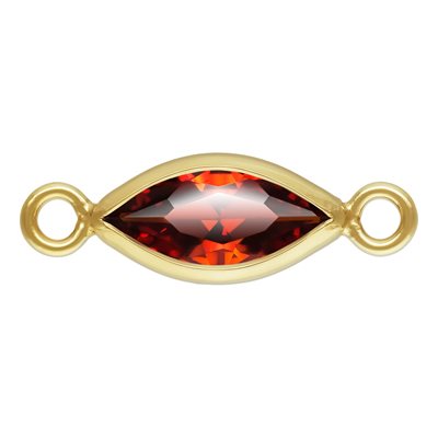 3.0x6.0mm Garnet 3A CZ Marquise Bezel Connector