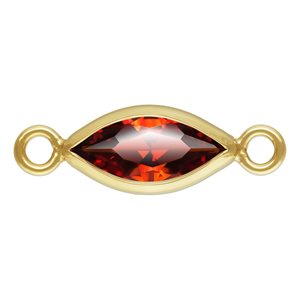 3.0x6.0mm Garnet 3A CZ Marquise Bezel Connector