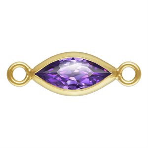 3.0x6.0mm Amethyst 3A CZ Marquise Bezel Connector
