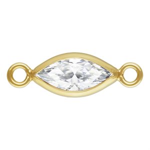 3.0x6.0mm White 3A CZ Marquise Bezel Connector