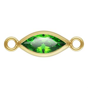 3.0x6.0mm Green 3A CZ Marquise Bezel Connector