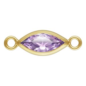 3.0x6.0mm Light Amethyst 3A CZ Marquise Bezel Connector