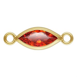 3.0x6.0mm Ruby 3A CZ Marquise Bezel Connector
