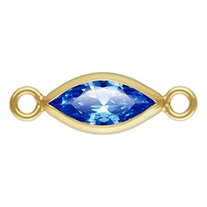3.0x6.0mm Sapphire 3A CZ Marquise Bezel Connector