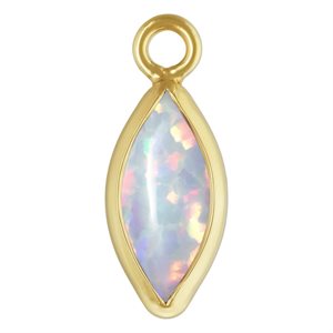 3.0x6.0mm White Bello Opal Marquise Bezel Drop