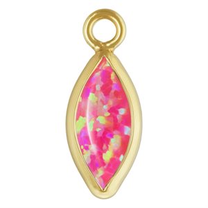 3.0x6.0mm Hot Pink Bello Opal Marquise Bezel Drop