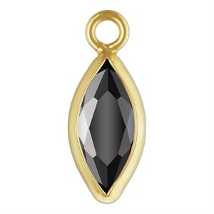 3.0x6.0mm Black 3A CZ Marquise Bezel Drop