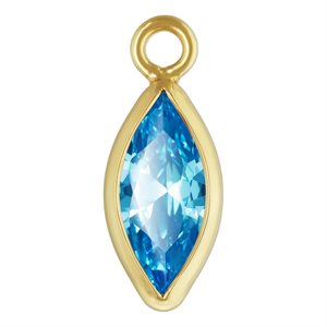 3.0x6.0mm Swiss Blue 3A CZ Marquise Bezel Drop