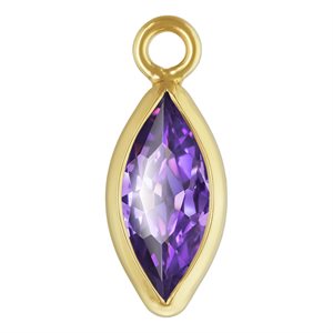 3.0x6.0mm Amethyst 3A CZ Marquise Bezel Drop