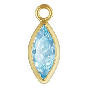 3.0x6.0mm Aquamarine 3A CZ Marquise Bezel Drop