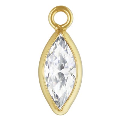 3.0x6.0mm White 3A CZ Marquise Bezel Drop