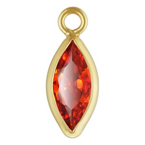 3.0x6.0mm Ruby 3A CZ Marquise Bezel Drop