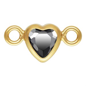 3.0mm Black 3A CZ Horizontal Heart Bezel Connector