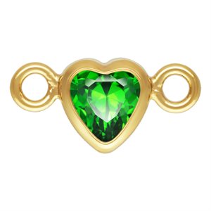 3.0mm Green 3A CZ Horizontal Heart Bezel Connector