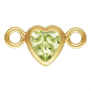 3.0mm Lime 3A CZ Horizontal Heart Bezel Connector