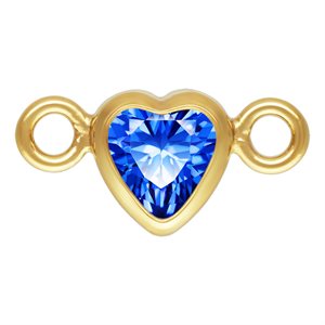 3.0mm Sapphire 3A CZ Horizontal Heart Bezel Connector