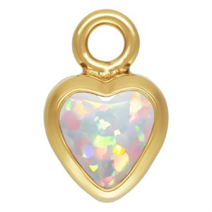 3.0mm White Bello Opal Heart Bezel Drop