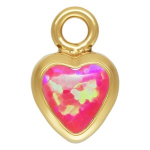 3.0mm Hot Pink Bello Opal Heart Bezel Drop