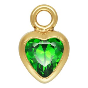 3.0mm Green 3A CZ Heart Bezel Drop