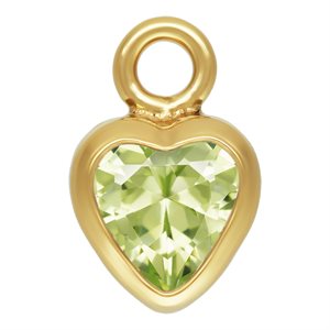3.0mm Lime 3A CZ Heart Bezel Drop