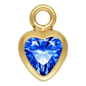 3.0mm Sapphire 3A CZ Heart Bezel Drop