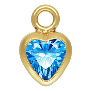3.0mm Sapphire 3A CZ Heart Bezel Drop