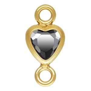 3.0mm Black 3A CZ Vertical Heart Bezel Connector
